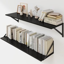 Deep Floating Shelves for Wall, 32W x 31.5"W x 7.87"D x 5.4"H,Set of 2 Black