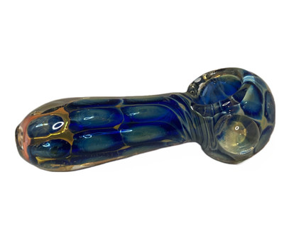 Fancy Work Spoon Pipe | Trypan Blue Web | 3.75 - 4''