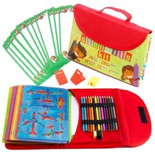 Portable Non-Toxic Drawing Stencils for Kids: 14 Stencils 300 Shapes Included