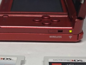 Original Nintendo 3ds Handheld Console Flame Red Ctr-001 Bundle Games + Charger