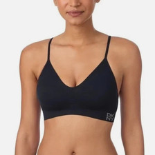 NWT DKNY Women's L 2-Pack Seamless Bra Black Ivory Soft Stretch