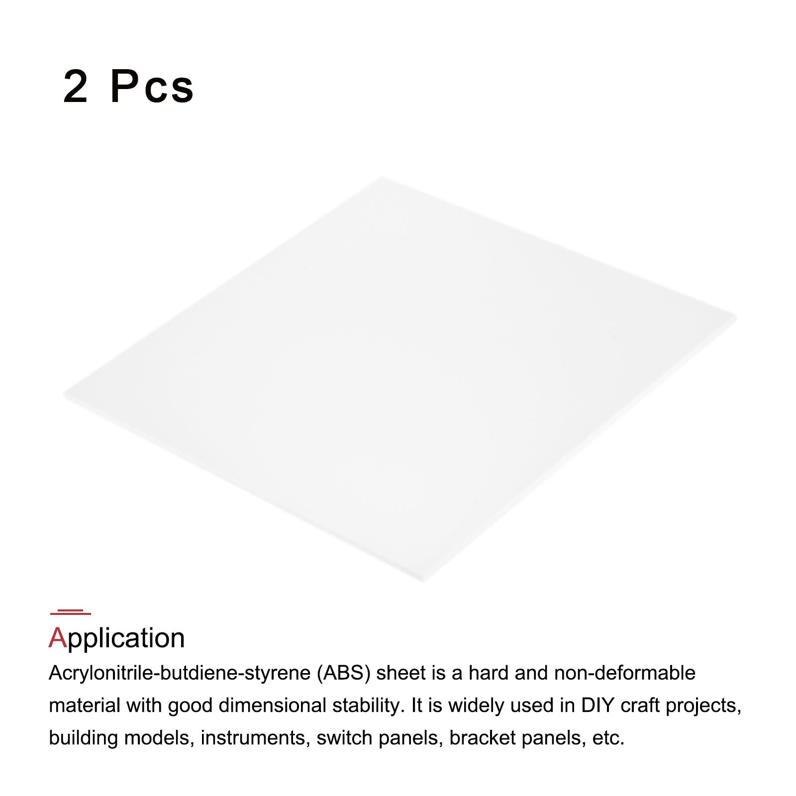 ABS Plastic Sheet 10 " x 10 " x 0.16 " ABS Styrene Sheets White 2 Pcs