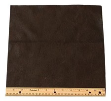 Upholstery Leather Piece Cowhide Dark Brown Light Weight 1 SF 12 x 12 inches