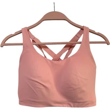 Lululemon Energy Bra High Support Dew Pink Crossback Sports Bra 34DDD Gym Run
