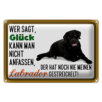 Blechschild Spruch 30X20Cm GlüCk Nicht Anfassen Labrador