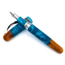 Conklin 1898 Limited Edition Spectra Fusion Fountain Pen in Blue Chrome Fine Nib