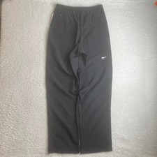 Y2K Nike men's black silver track pants baggy loose fit grey tag M