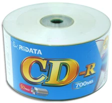 50-Pak Ridata 80-Min 40X DIGITAL-AUDIO CDR-DA Logo-top CD-R's in Shrinkwrap