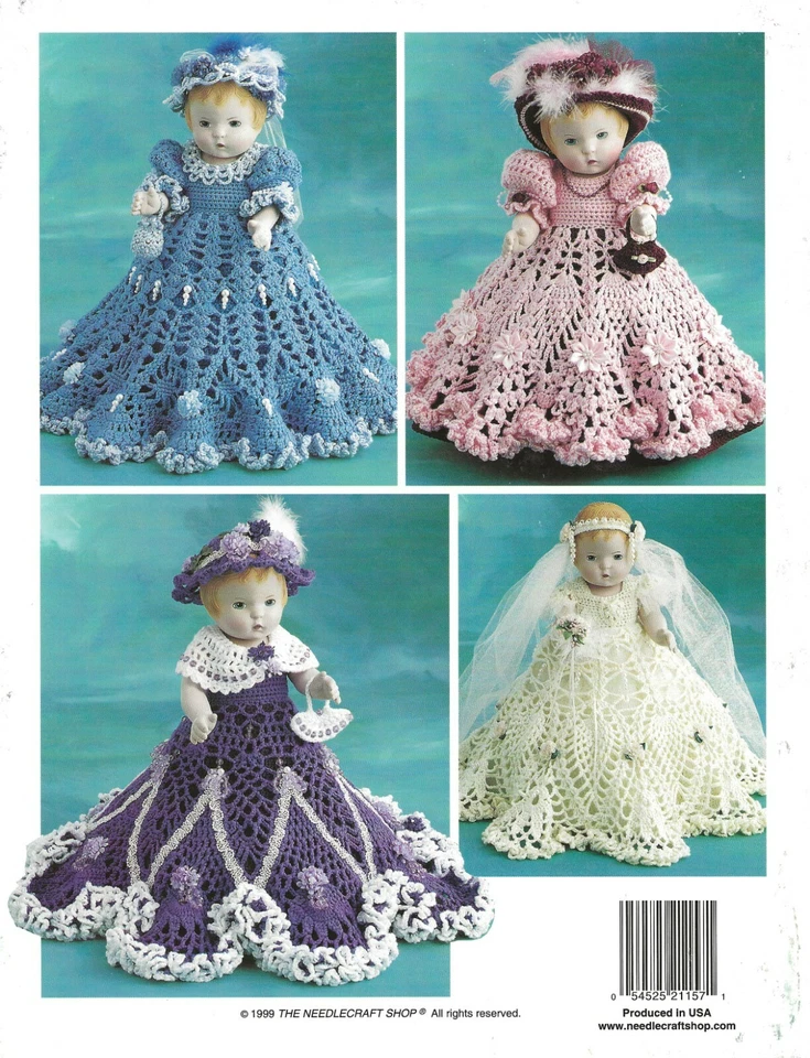 Victorian Dollies Crochet 18" Doll Elegant Costumes Slips Dresses Hats Purses - Image 2 of 2