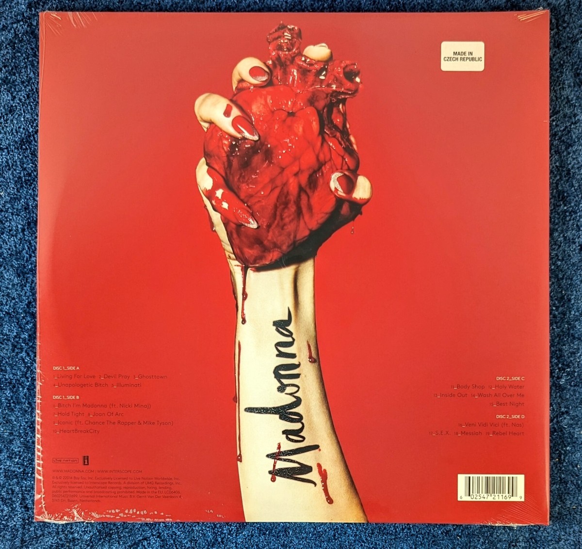 MADONNA SEALED REBEL HEART 12'' VINYL 2 LP SET CZECH REPUBLIC