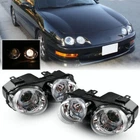 for 1998-2001 Acura Integra Halo Headlights Chrome Clear Lens Projector Headlamp
