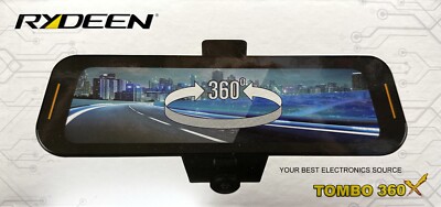 NEW Rydeen TOMBO360X, 360 Surround View Rearview Mirror w/ 4K Dash & Backup Cam
