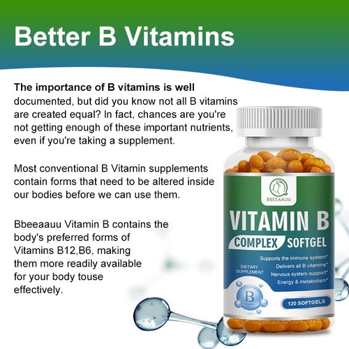 Vitamin B Complex 120 Capsules With Vitamin C - High Potency