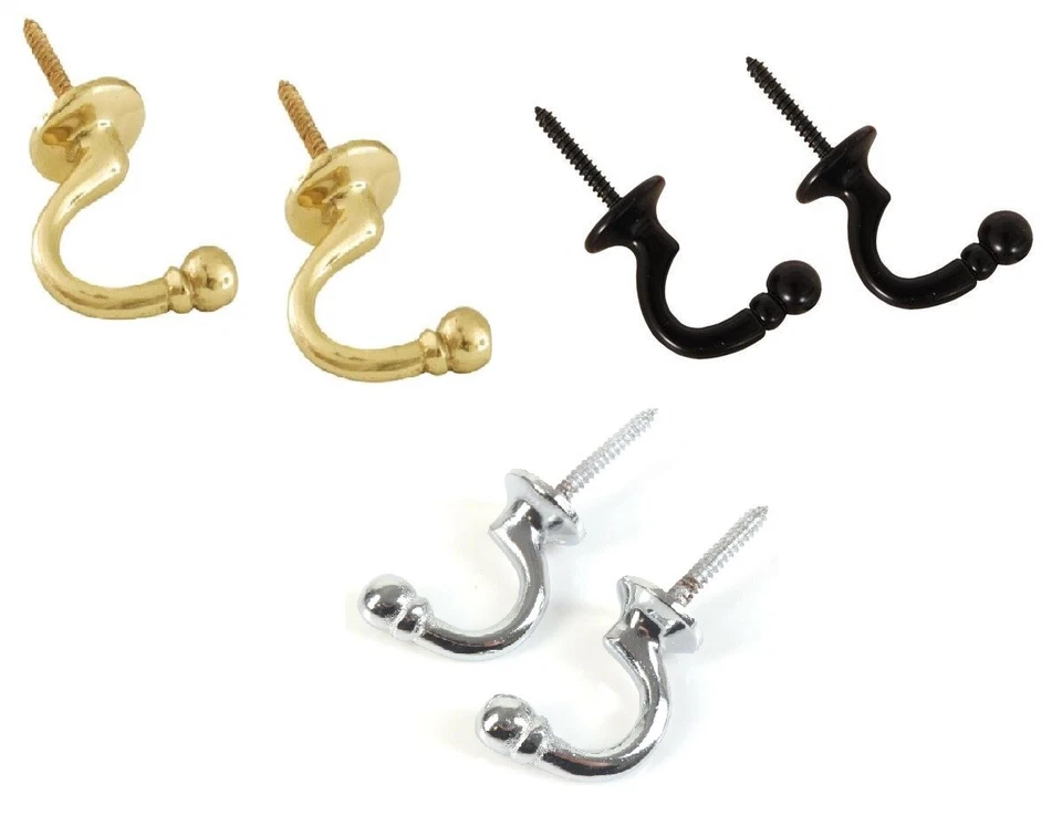 2x Curtain Tie Backs – Ball End – Chrome,White, Black, Brass, Gun Metal Finish - Image 2 of 3