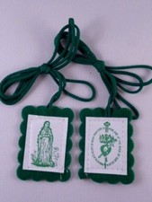 GREEN SCAPULAR    The Immaculate Heart of Mary   PACK OF TWO