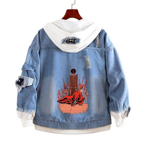 Berserk Guts Casca Spring Denim Jacket Hoodies Coat Sweatshirts Jeans Outwear - Bild 7 von 45