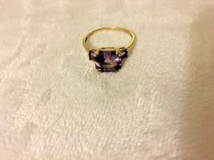 Rare 14K Yellow Gold Amythest Ring- pre owned