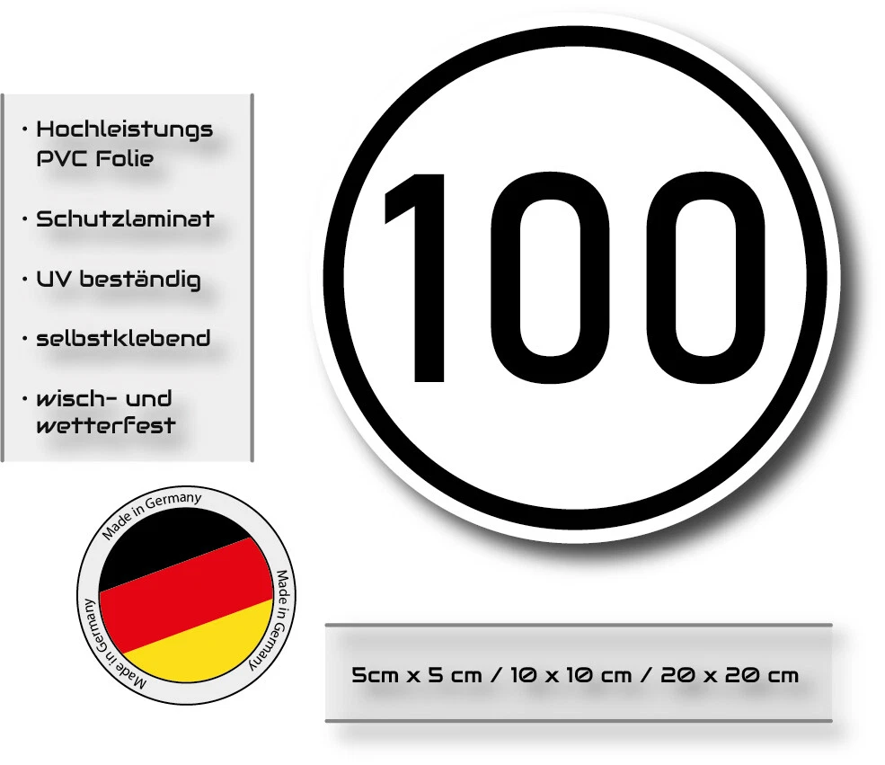 BÜnte Sticker 100 km/h - 4050444122635 | : 200 mm