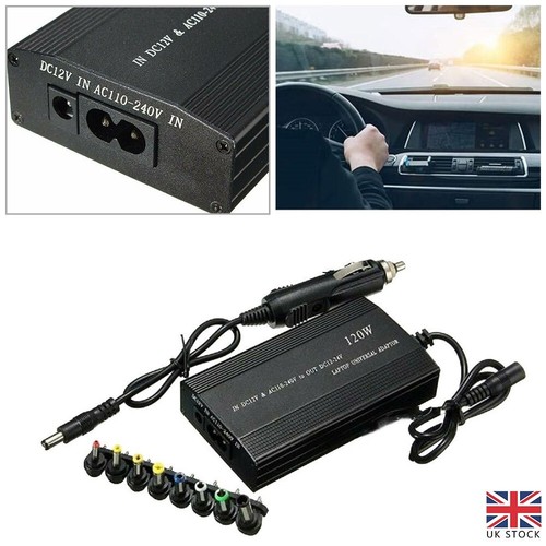 Adjustable 1224V 120W AC/DC to Adapter Inverter Car Charger Laptop