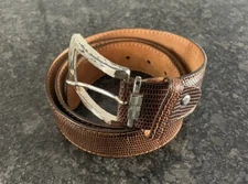 Links Kings Brown Lizard leather Belt Size 36”