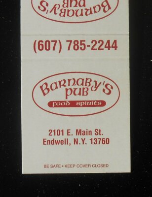 1980s? Barnaby's Pub Good Food Good Spirits 2101 E. Main St. Endwell NY Broome C