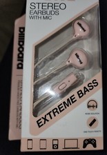 NEW Billboard Pure Stereo Earbuds With Mic Extreme Bass Pink