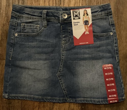 Member's Mark Girls Denim Skirt Size 7/8 Stretch Denim Adjustable Waistband - Picture 2 of 3