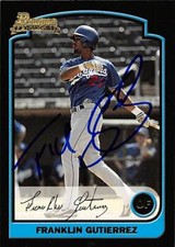 Franklin Gutierrez autographed baseball card 2003 Bowman 1st Year #225 Rookie