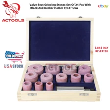 Valve Seat Grinding Stones 24 Pcs With Black And Decker Holder 9/16" ACTOOLS USA