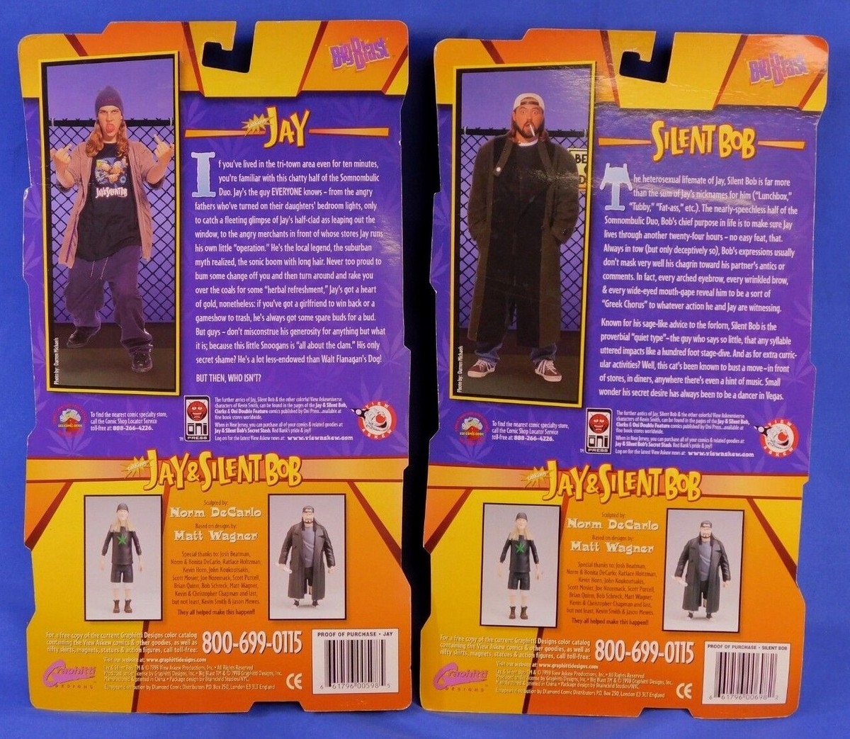 BIG BLAST VIEW ASKEW TALKING JAY & SILENT BOB 2-FIGURE LOT SIGNED