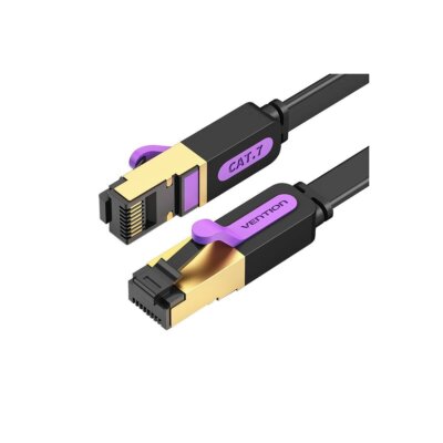 Flaches Netzwerkkabel UTP CAT7 RJ45 Ethernet 10Gbps 15m schwarz