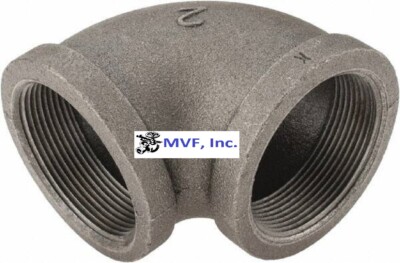 1/8'' 150 Female NPT 90° Elbow Black Malleable Iron Pipe Fitting MI010141BMI