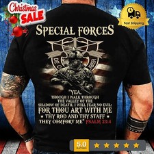 2025/PSALM 23 4 God Pray Soldiers Shirt Special Forces Yea Though I Walk Through