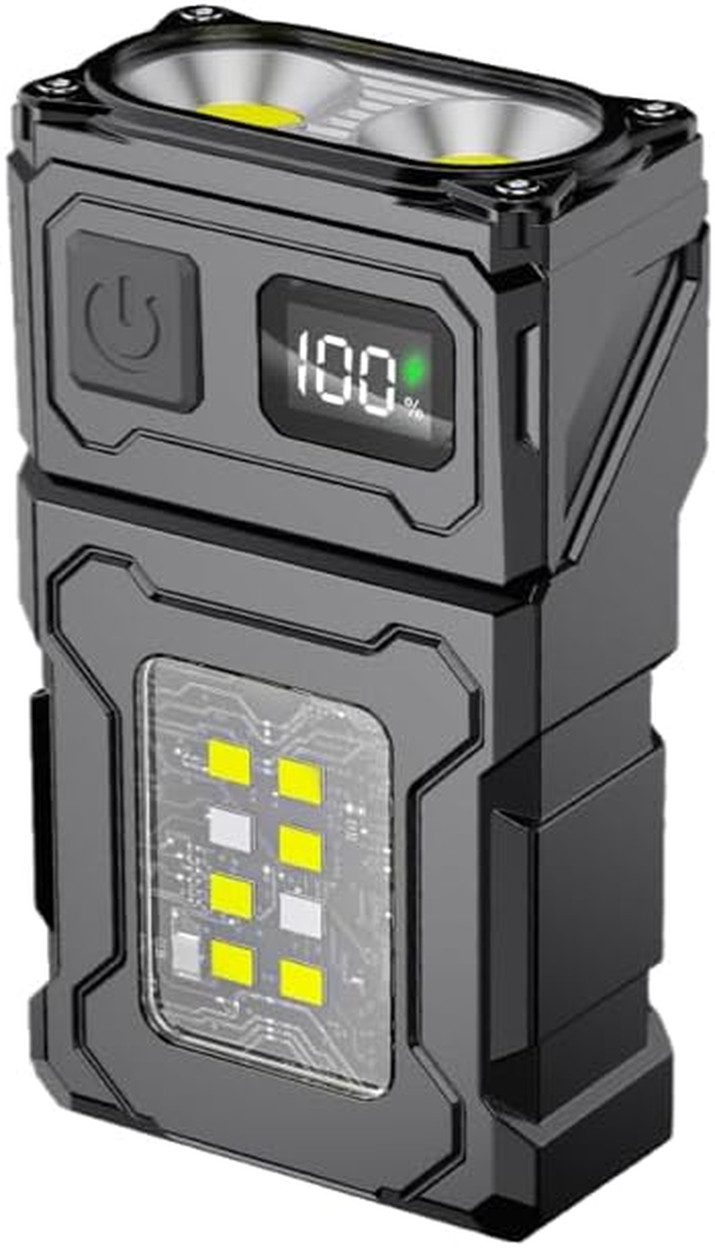 Rotating Head Rechargeable Pocket LED Flashlight with Back Clip