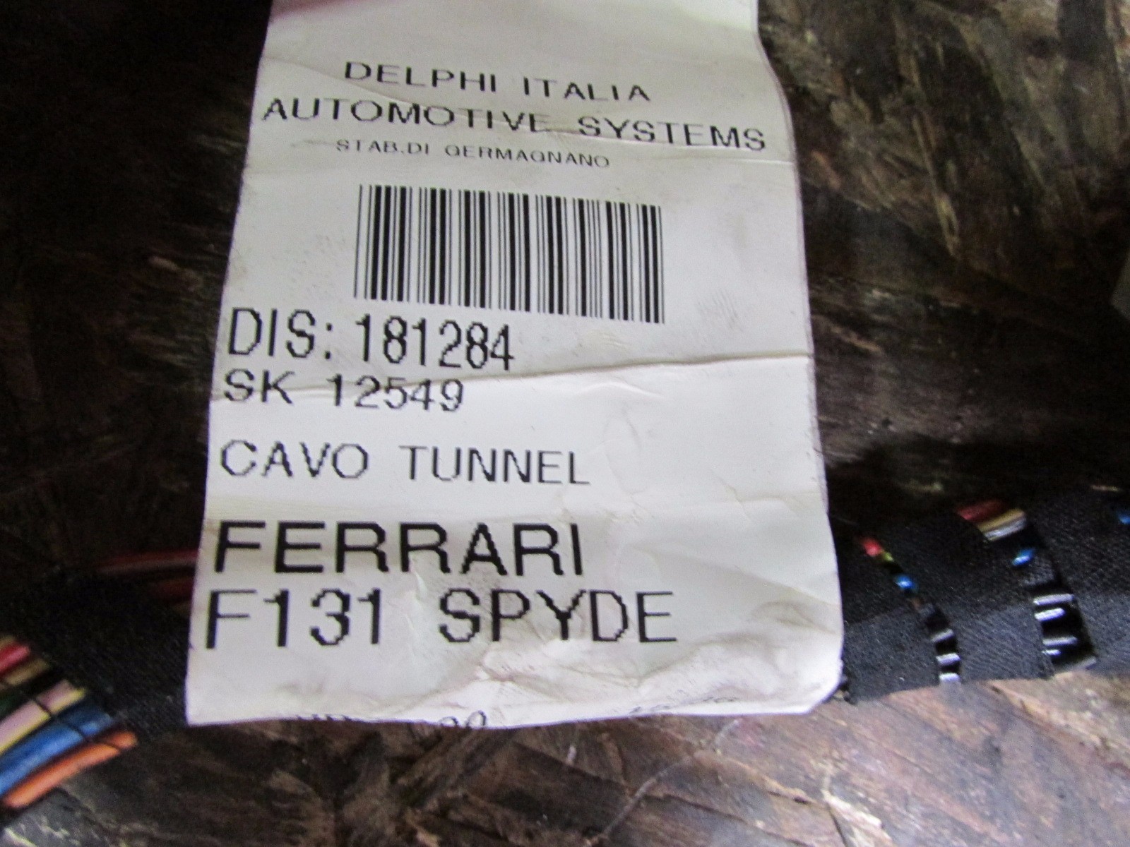 Ferrari 360, Spider, Tunnel Wiring Harness, Used, P/N 181284