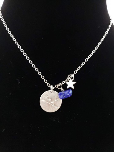 Taurus Zodiac Gemstone Astrology Constellation Horoscope Pendant Necklace - Picture 4 of 4
