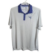 Graham Luxe Polo Shirt Mens XL Short Sleeve Performance Dot Pattern Golf