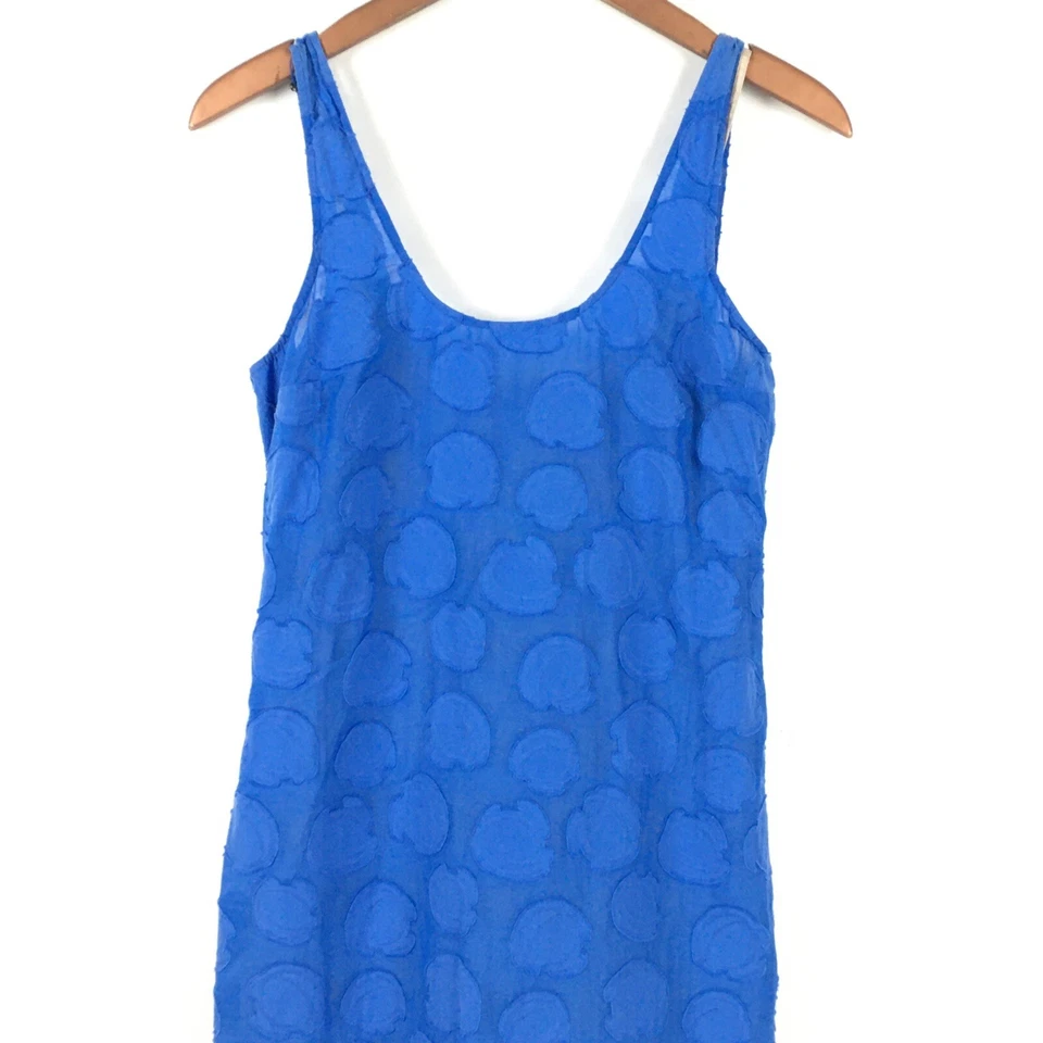Vestido Frock By Tracy Reese Azul Sin Mangas Cierre Trasero Forro de Seda  Foto 2 de 4