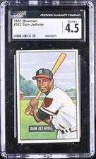 1951 Bowman #242 Sam Jethroe Boston Braves - CGC 4.5 VG/Ex+ 