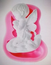 Engel 3 D Silikonform Engel auf Wolke, pink D...