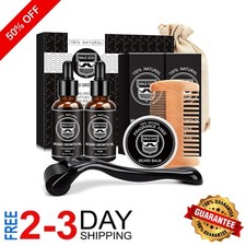 Ultimate Beard Growth Kit with Oil, Balm, and Comb - Perfect for Patchy Beards