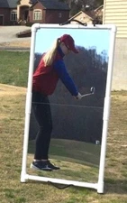 Golf Swing Training Aid 2'x4' Mirror Folds for Easy Transport--Writeable surface