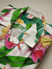 Scorpio Hawaiian Floral Button Camp Shirt Mens Sz L Made In USA Cotton New Vtg