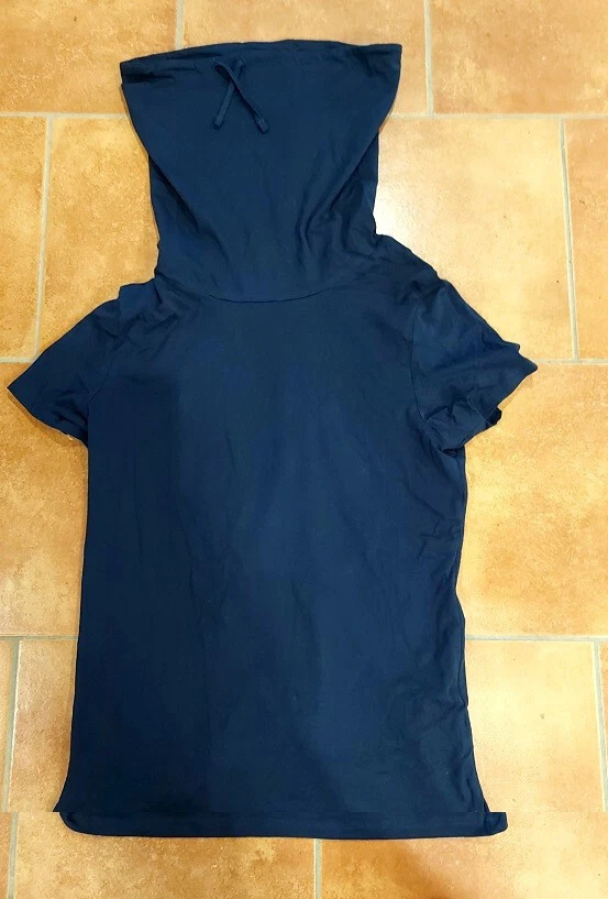 Livergy T-Shirt Hemd mit Tunnelkragen / Kapuze in dunkelblau M - Bild 1 von 1
