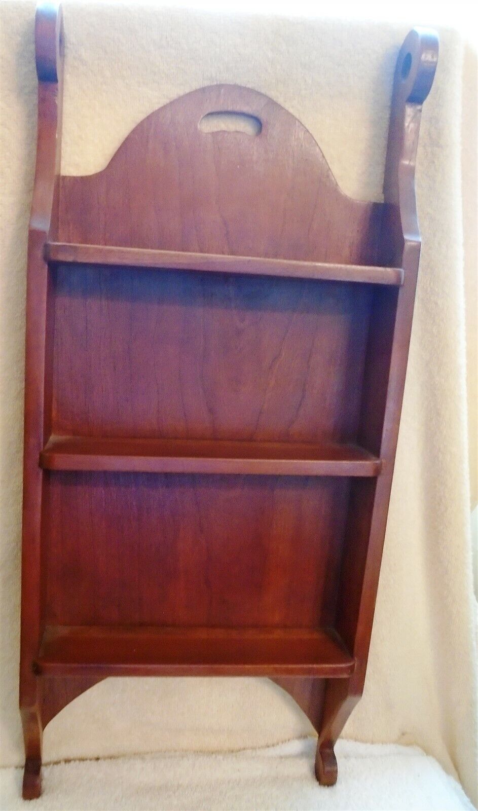 Vintage Wood Wall Hanging 3 Shelves 24 by 11 Inches by 2 1/2 Inches