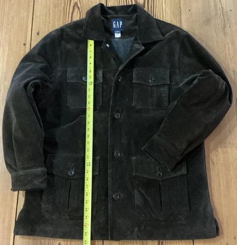 Vtg 90s/Y2K Gap “Blue Label Era” Split-Suede Relaxed-Fit Leather Jacket Mens L image 4