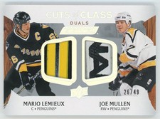 2024-25 Upper Deck Engrained Icons Cuts of Class Dual Stick Lemieux/Mullen 26/49