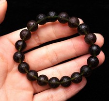 10.4mm Natural Meteorite Cintamani Quartz Crystal Beads Bracelet AAAA