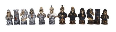 Italfama Skeleton Chess Pieces Resin Set, Hand Painted, 8cm King, Italy