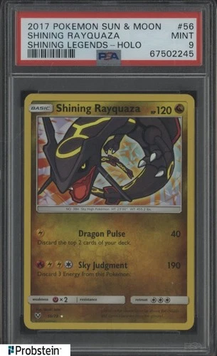 2017 Pokemon Sun & Moon Shining Legends Holo #56 Shining Rayquaza PSA 9 MINT